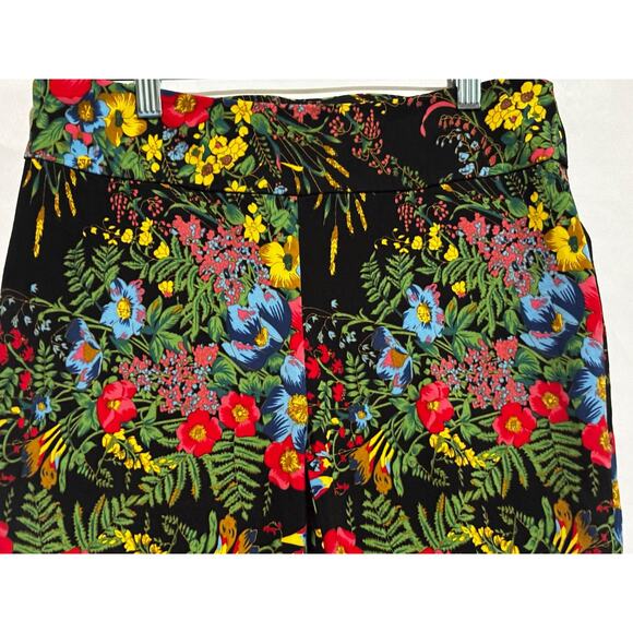 Soft Surroundings In Bloom Floral Slim Ankle Pants Women sz M Black Boho funky - Picture 10 of 11